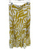 House of Harlow Size L Yellow & Cream Linen Blend Abstract Tiered Maxi Skirt Yellow & Cream / L