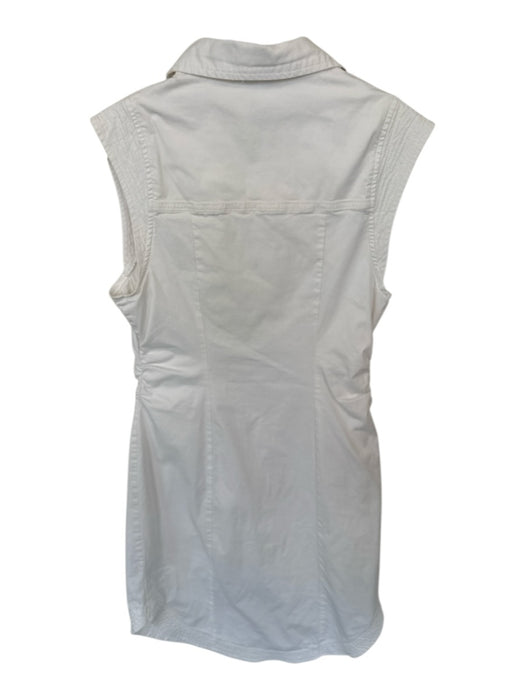 Pilcro Size 10 White Cotton Blend Denim Button Down Collar Midi Dress White / 10