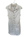Pilcro Size 10 White Cotton Blend Denim Button Down Collar Midi Dress White / 10