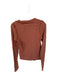 We The Free Size M Brown & Pink Baumwolle Striped 1/4 Button Long Sleeve Top Brown & Pink / M