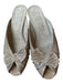 Stuart Weitzman Shoe Size 9.5 Silver & Gold Canvas Metallic Kitten Wedge Mules Silver & Gold / 9.5