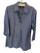 Foxcroft Size 4 Navy Cotton Long Sleeve Button Down Top Navy / 4
