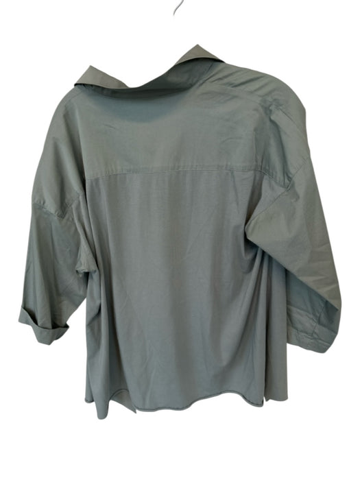 Stella Carakasi Size XS Sage green Cotton Blend Long Sleeve Button Down Top Sage green / XS