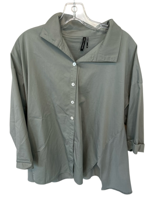 Stella Carakasi Size XS Sage green Cotton Blend Long Sleeve Button Down Top Sage green / XS