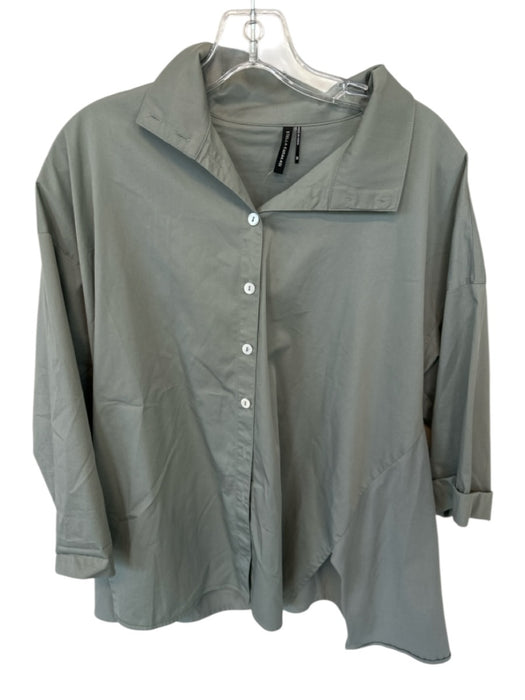 Stella Carakasi Size XS Sage green Cotton Blend Long Sleeve Button Down Top Sage green / XS