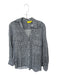 Roller Rabbit Size S Navy & Grey Cotton Flower Button Up Long Sleeve Pockets Top Navy & Grey / S
