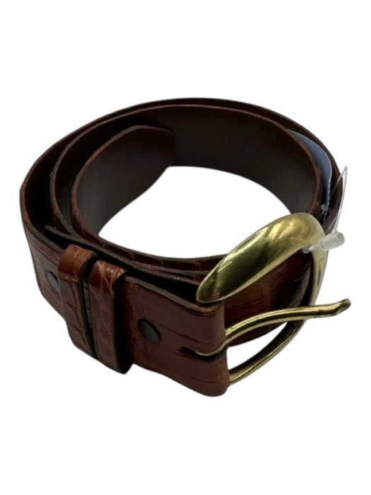 Sienna Croc Embossed Leather Gold Buckle Belts Sienna / 29