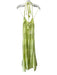 By Anthropologie Size XXS Yellow Green Cotton Tie Neck Maxi Crochet detail Dress Yellow Green / XXS