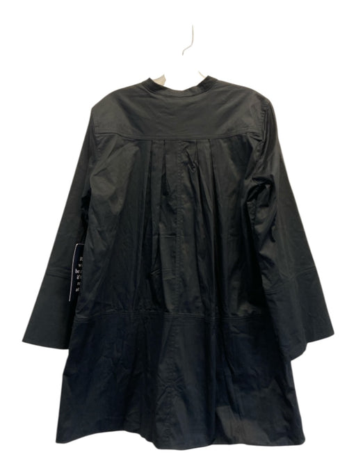 Pomander Place Size M Black Cotton Split V Neck Dress Black / M
