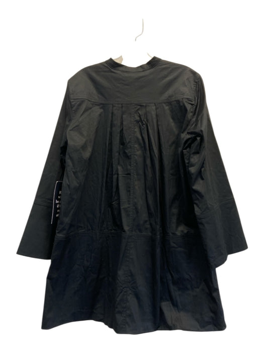 Pomander Place Size M Black Cotton Split V Neck Dress Black / M