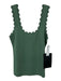 Tuckernuck Size M Green Viscose Scalloped Sleeveless Top Green / M