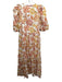 Hyacinth House Size S White & Orange Cotton & Rayon floral print Maxi Dress White & Orange / S