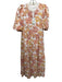 Hyacinth House Size S White & Orange Cotton & Rayon floral print Maxi Dress White & Orange / S