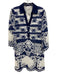 Current Air Size S Blue & White Rayon & Polyester Lace Trim Button Detail Dress Blue & White / S