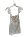 More To Come Size XXS White & Nude Polyester Short Sleeve Lace Overlay Dress White & Nude / XXS
