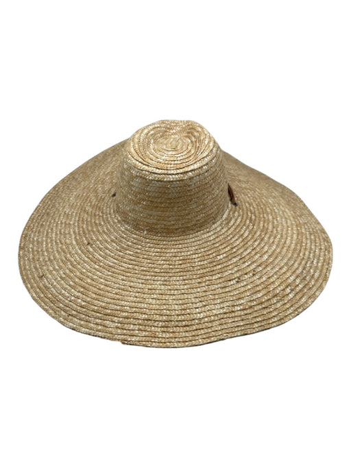 Wyeth Beige Straw Woven Tie Neck sun hat Hat Beige / One Size