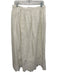 Elie Tahari Size 10 White Linen & Tencel Blend Midi Floral Embroidery Skirt White / 10