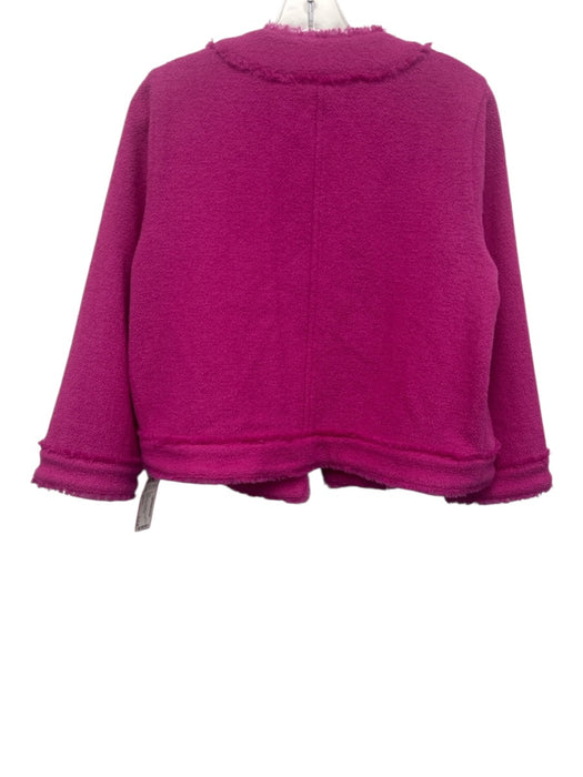 Ann Mashburn Size M Purple Wool Long Sleeve Fringe Textured Open Jacket Purple / M