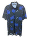 Greyson Size M Black & Purple Synthetic Floral Athletic Polo Men's Short Sleeve Black & Purple / M