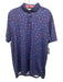 Greyson Size M Blue & Red Synthetic Floral Polo Athleisure Men's Short Sleeve Blue & Red / M