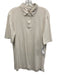 Faherty Size MT White Cotton Blend Solid Polo Men's Short Sleeve White / MT