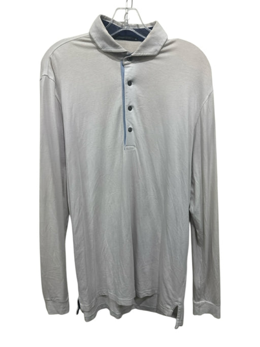 Greyson Size M Tan Synthetic Solid Polo Athleisure Men's Long Sleeve Shirt Tan / M