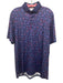 Greyson Size M Blue & Red Synthetic Floral Athletic Polo Men's Short Sleeve Blue & Red / M