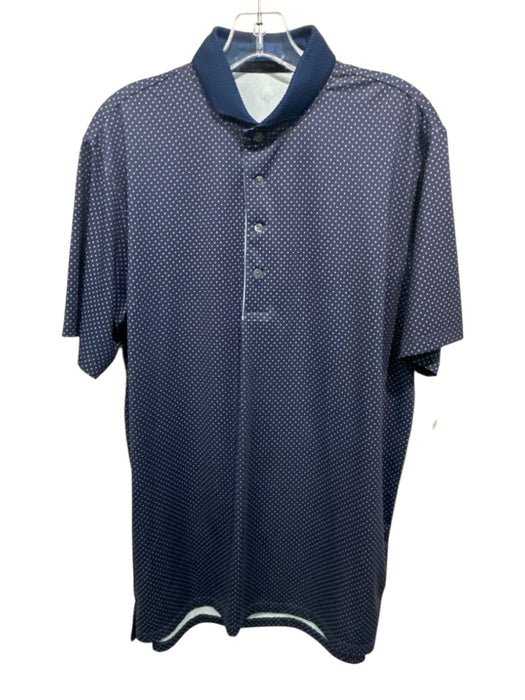 Greyson Size M Navy & Blue Synthetic Dots Polo Athleisure Men's Short Sleeve Navy & Blue / M