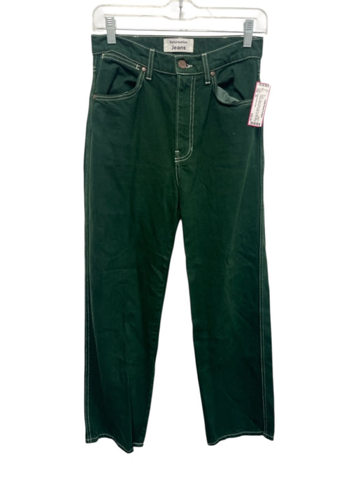 Reformation Jeans Size 26 Green Cotton Denim Zip Fly High Rise Jeans Green / 26