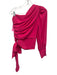 Amanda Uprichard Size XS Hot pink Polyester One Shoulder Ruched Detail Top Hot pink / XS