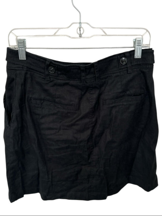 Maeve Size 10P Black Linen High Waist Pleat Detail Shorts Black / 10P