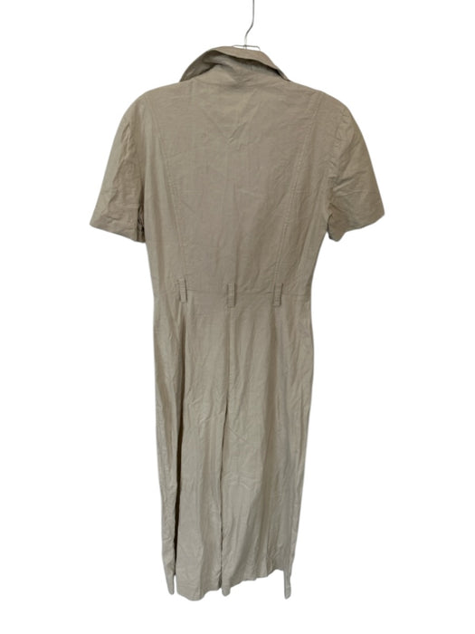 Trina Turk Size 4 Tan & multi Linen & Rayon Short Sleeve Sash Wide Leg Jumper Tan & multi / 4
