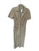 Trina Turk Size 4 Tan & multi Linen & Rayon Short Sleeve Sash Wide Leg Jumper Tan & multi / 4