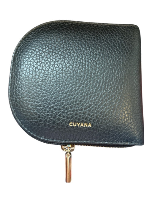Cuyana Black Leather Pebbled Zip Around Wallets Black