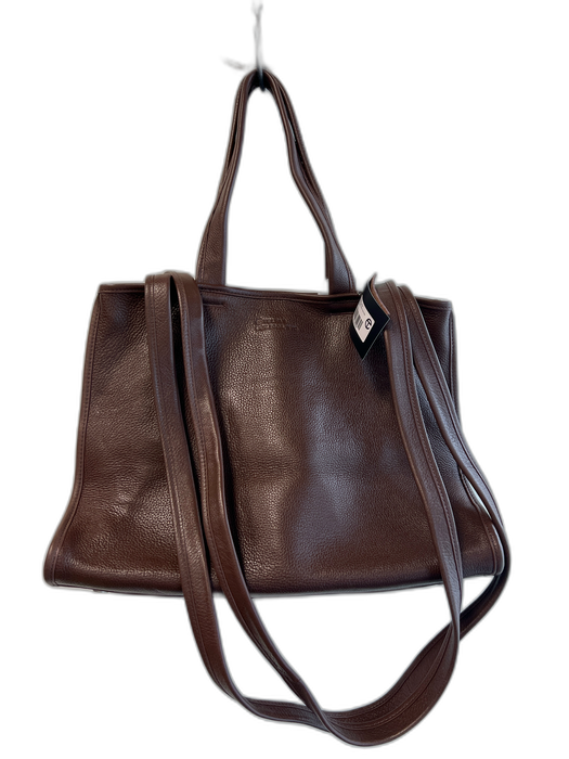 Wilsons X Telfar Chocolate Pebble Leather 4 strap Logo Snap Closure Bag Chocolate / Medium
