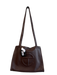 Wilsons X Telfar Chocolate Pebble Leather 4 strap Logo Snap Closure Bag Chocolate / Medium