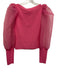 Alice + Olivia Size M Pink Viscose Blend Organza Square Neck Balloon Sleeve Top Pink / M