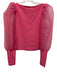 Alice + Olivia Size M Pink Viscose Blend Organza Square Neck Balloon Sleeve Top Pink / M