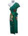 Eva Franco Size 4 Green & Multi Nylon Blend Flounce Abstract Floral Jumpsuit Green & Multi / 4