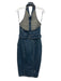 Retrofete Size S Washed Blue Cotton Blend Distressed Halter Button Down Dress Washed Blue / S
