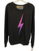Aviator Nation Size M Black & Purple Cotton Blend Heathered Graphic Sweater Black & Purple / M