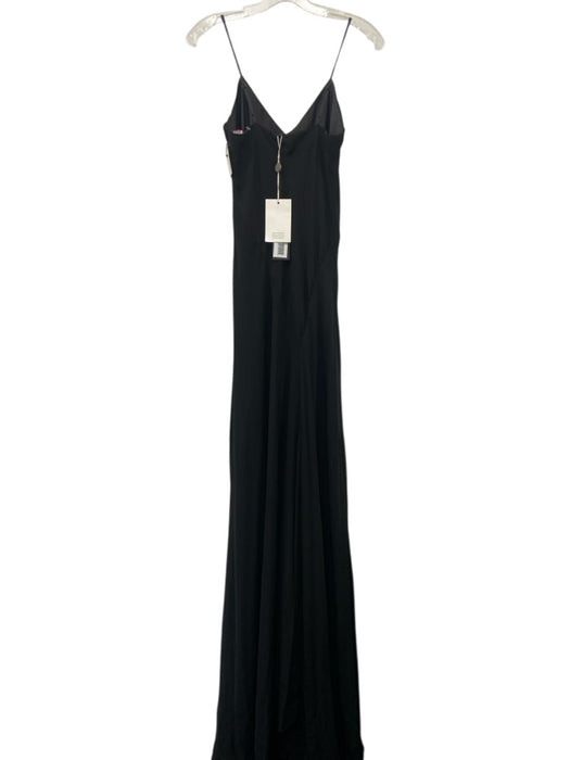 Halston Heritage Size 2 Black & Cream White Polyester Spaghetti Strap Dress Black & Cream White / 2