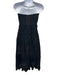 Anthropologie Size 0 Black Cotton Strapless Gathered Bust Midi Dress Black / 0