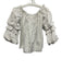 Caroline Constas Size S White & Blue Cotton flocked dot Ruffle Trim Top White & Blue / S