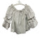 Caroline Constas Size S White & Blue Cotton flocked dot Ruffle Trim Top White & Blue / S