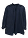 Ann Mashburn Size S Navy Cotton Long Balloon Sleeve Button Up Ruffle Neck Top Navy / S
