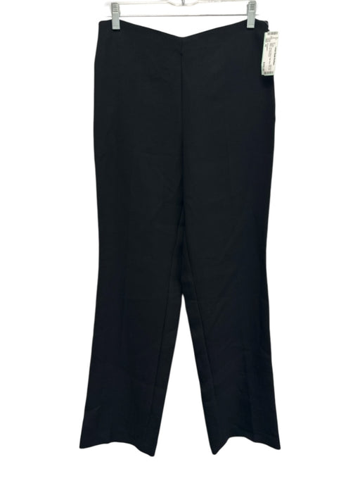 Ferragamo Size 42 Black Viscose Blend High Rise Side Zip Wide Leg Pants Black / 42