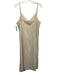 Jenny Kayne Size M Creme Raw Silk Spaghetti Strap V Neck Maxi Dress Creme / M