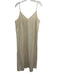 Jenny Kayne Size M Creme Raw Silk Spaghetti Strap V Neck Maxi Dress Creme / M