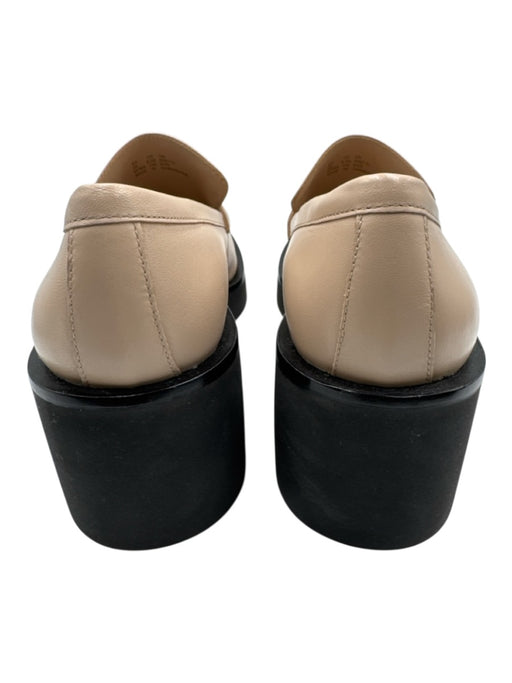 Stuart Weitzman Shoe Size 8.5 Beige Leather Round Toe Block Heel Platform Flats Beige / 8.5